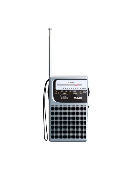 Radio portatil Am-Fm con Antena NT7018 / Altavoz externo / Jack 3.5mm / Negro / Mayou