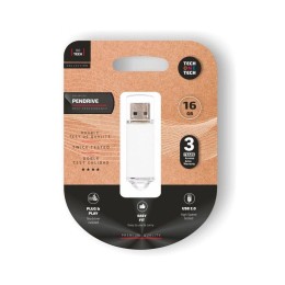 Pendrive Tech One Tech USB 2.0 Basic / 16Gb / Blanco / TEC3005-16
